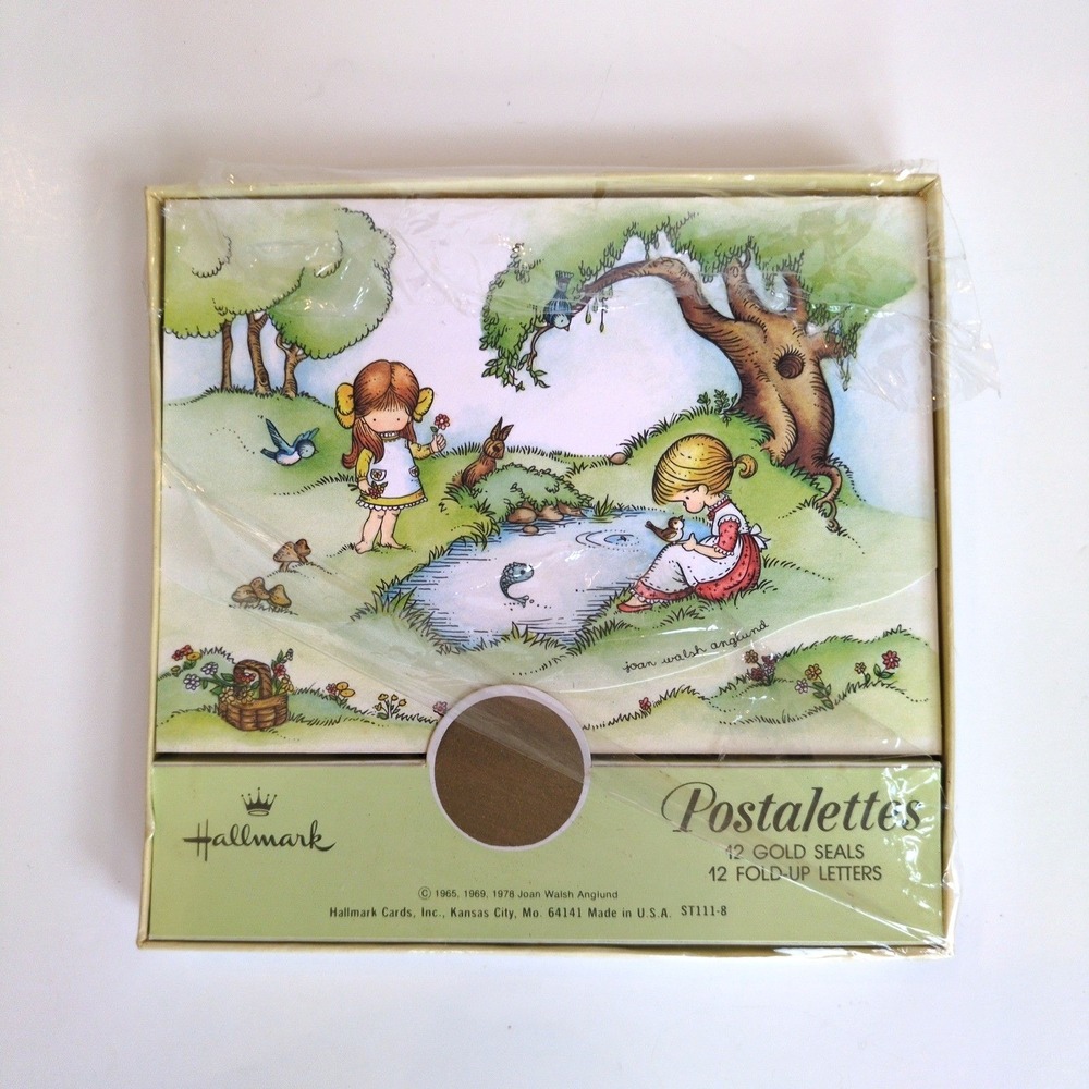 NEW Vtg 70s‎ Hallmark Postalettes Postcards Joan Walsh Anglund Pond Meadow Grass